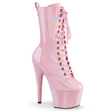 Holographic Lace-Ankle Boot 7" Heel Pleaser Shoes - Boutique Séduction