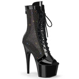 Pleaser Shoes - Platform Boot Rhinestone & Mesh 7" Heel - Boutique Séduction