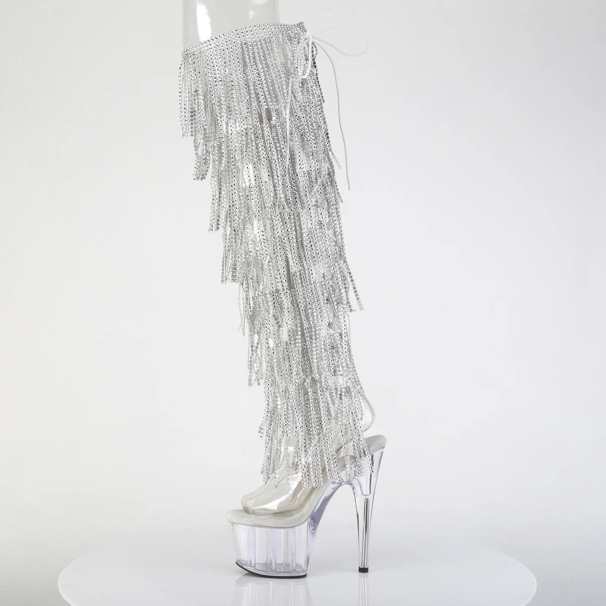 Pleaser Shoes - Rhinestone Fringes Boot 7" Heel - Boutique Séduction