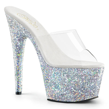 Holographic Glitter Sandal 7" Heel Pleaser Shoes - Boutique Séduction