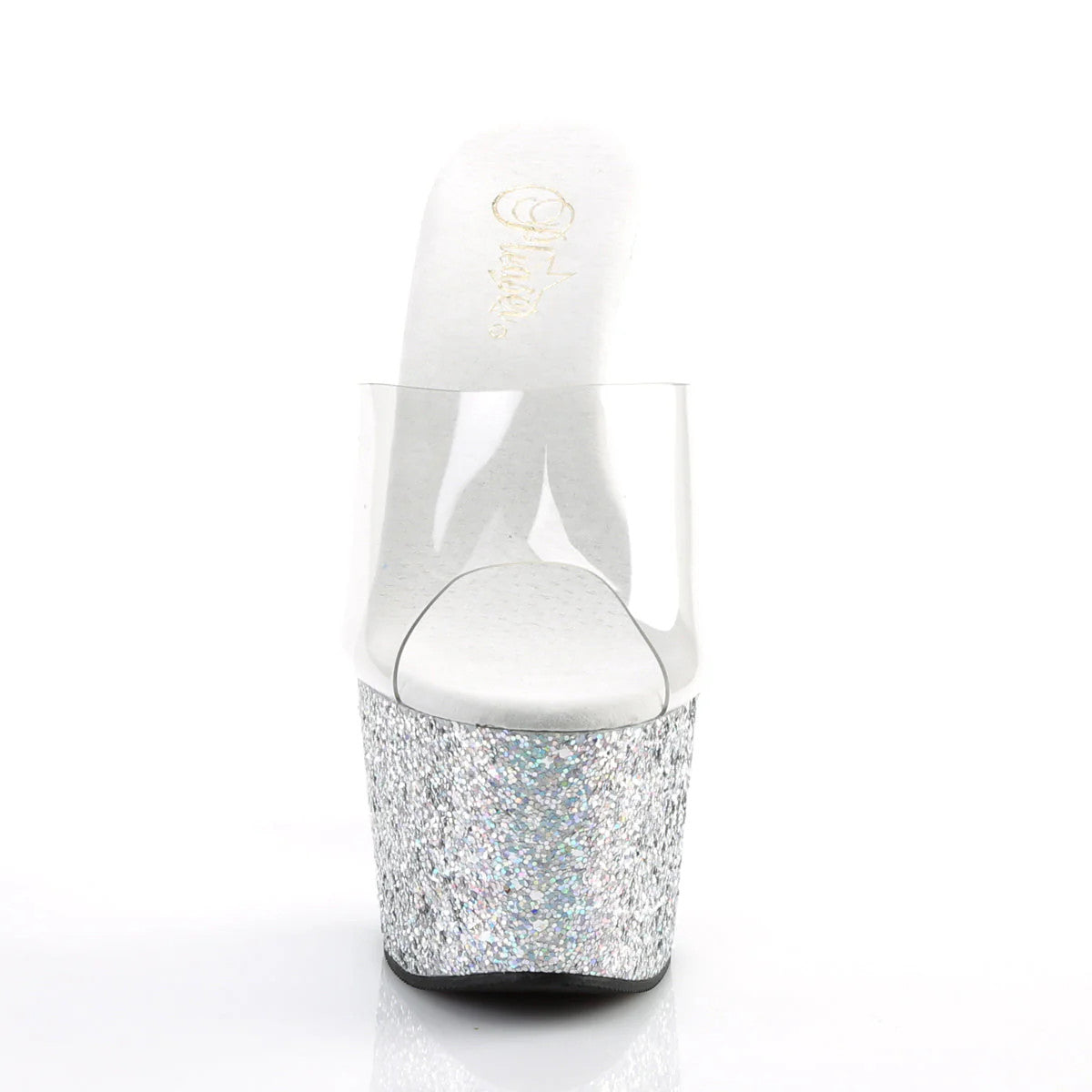 Holographic Glitter Sandal 7" Heel Pleaser Shoes - Boutique Séduction