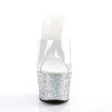 Holographic Glitter Sandal 7" Heel Pleaser Shoes - Boutique Séduction