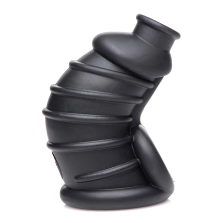 Master Series - Dark Chamber Silicone Chastity Cage - Boutique Séduction