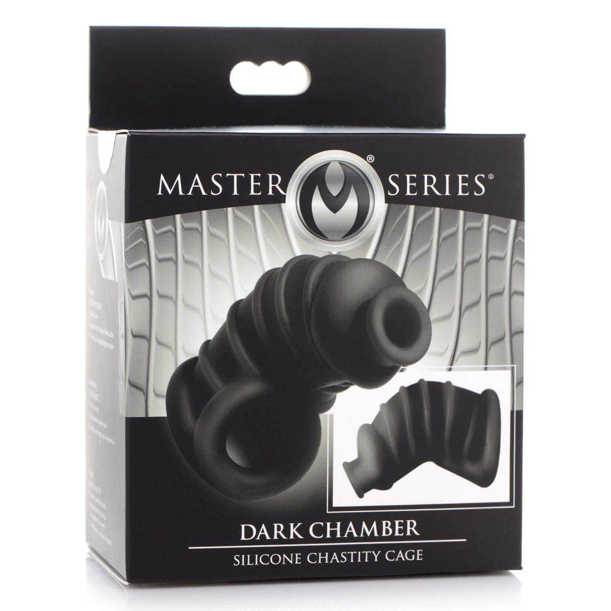 Master Series - Dark Chamber Silicone Chastity Cage - Boutique Séduction