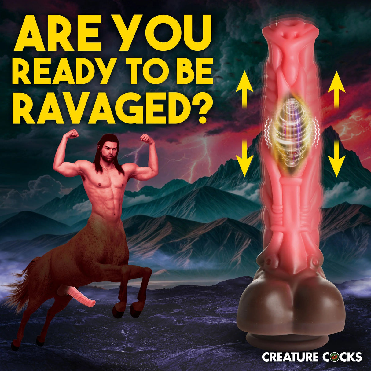 Deluxe Centaur Dildo Vibrant & Va-et-Vient en Silicone