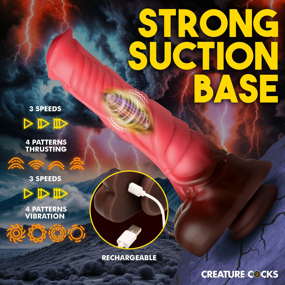 Deluxe Centaur Dildo Vibrant & Va-et-Vient en Silicone