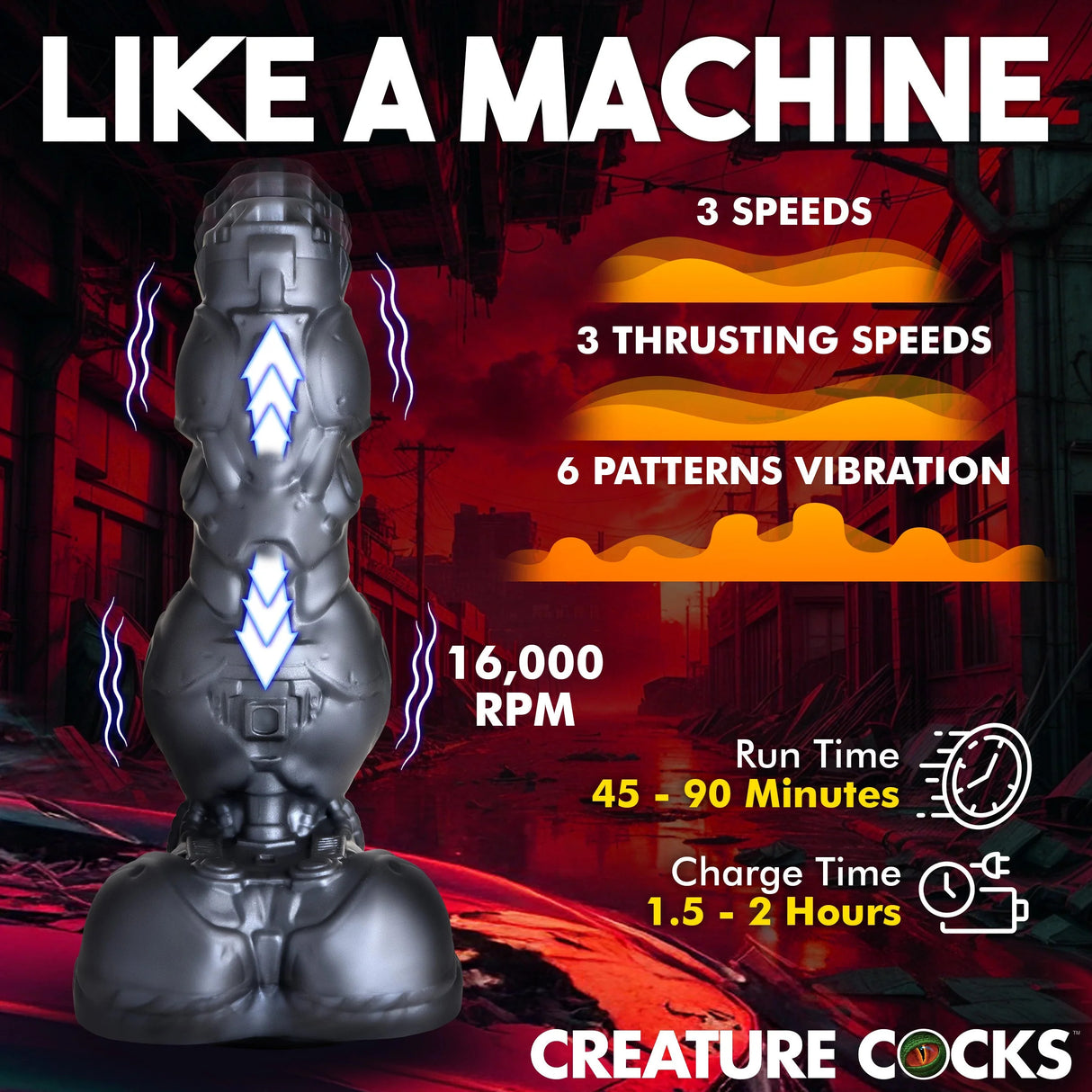 Cyborg Cock Dildo Vibrant & Va-et-Vient