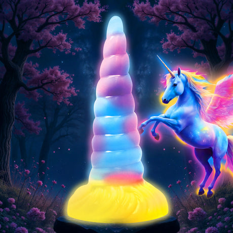 Unicorn Glow-in-the-Dark Vibrating Dildo