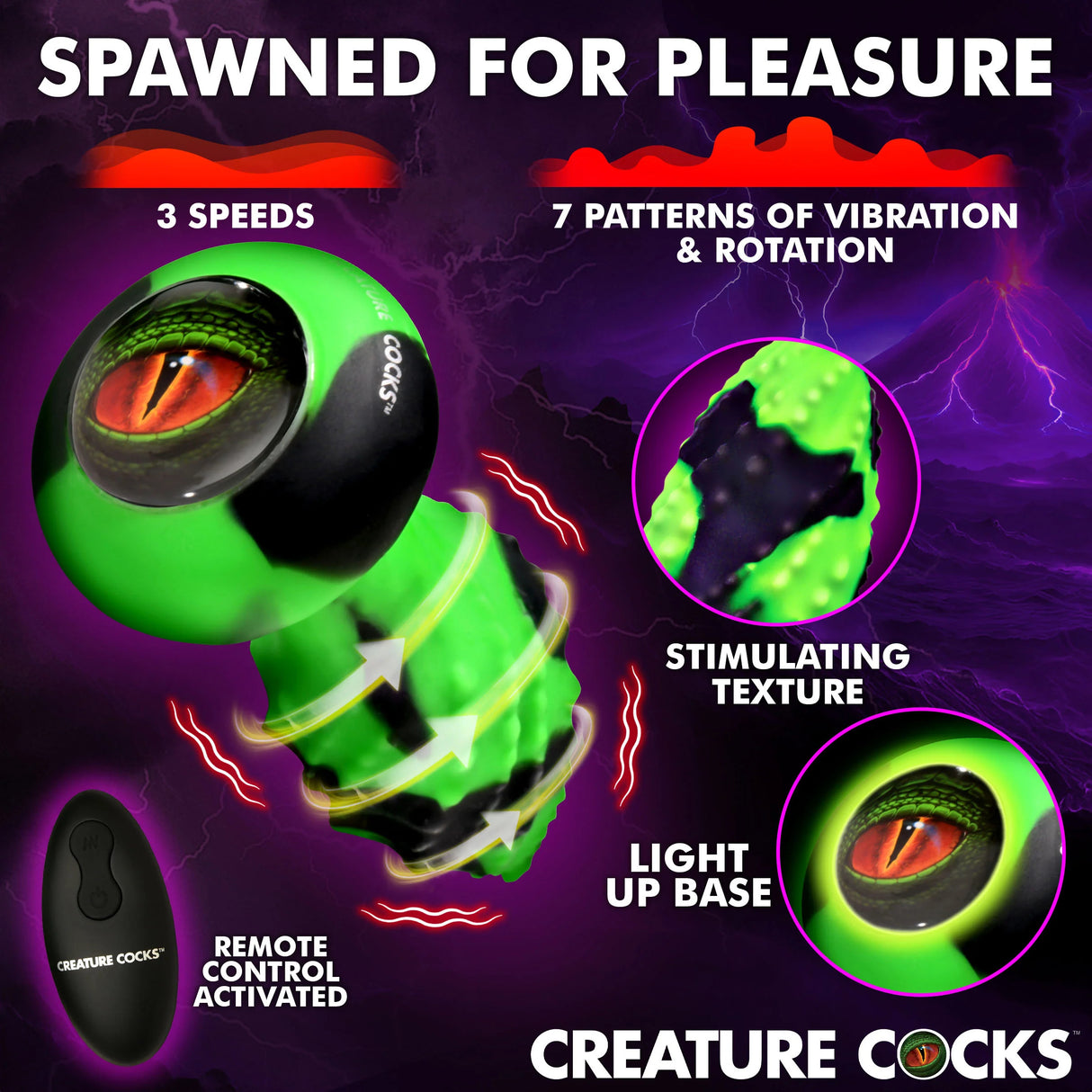 Eye Of The Spawn Vibrating & Squirming Butt Plug