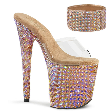 Platform Sandals Bejeweled 8" Heel
