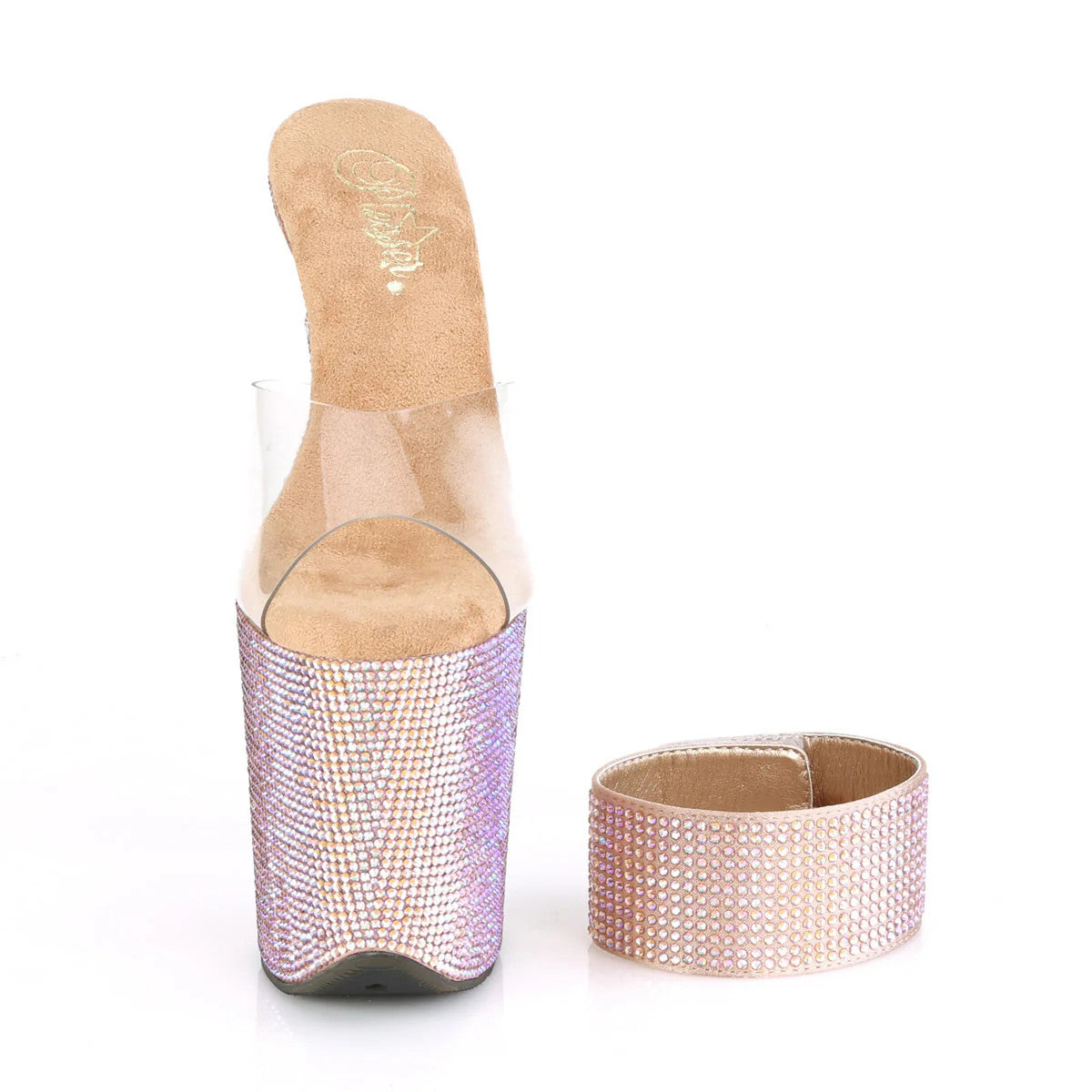 Sandales à Plateforme Ornées de Bijoux Talon de 8"