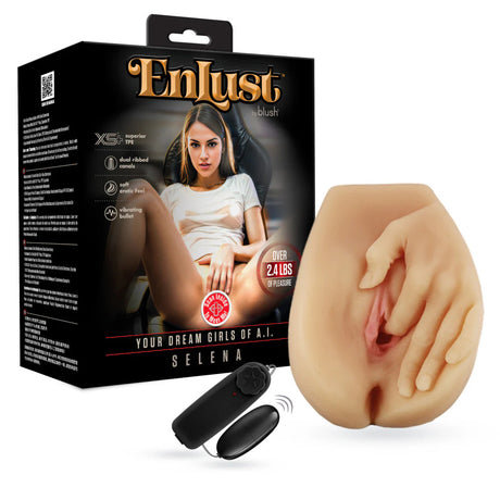 Selena AI Male Masturbator Pocket Stroker with Vibrating Bullet