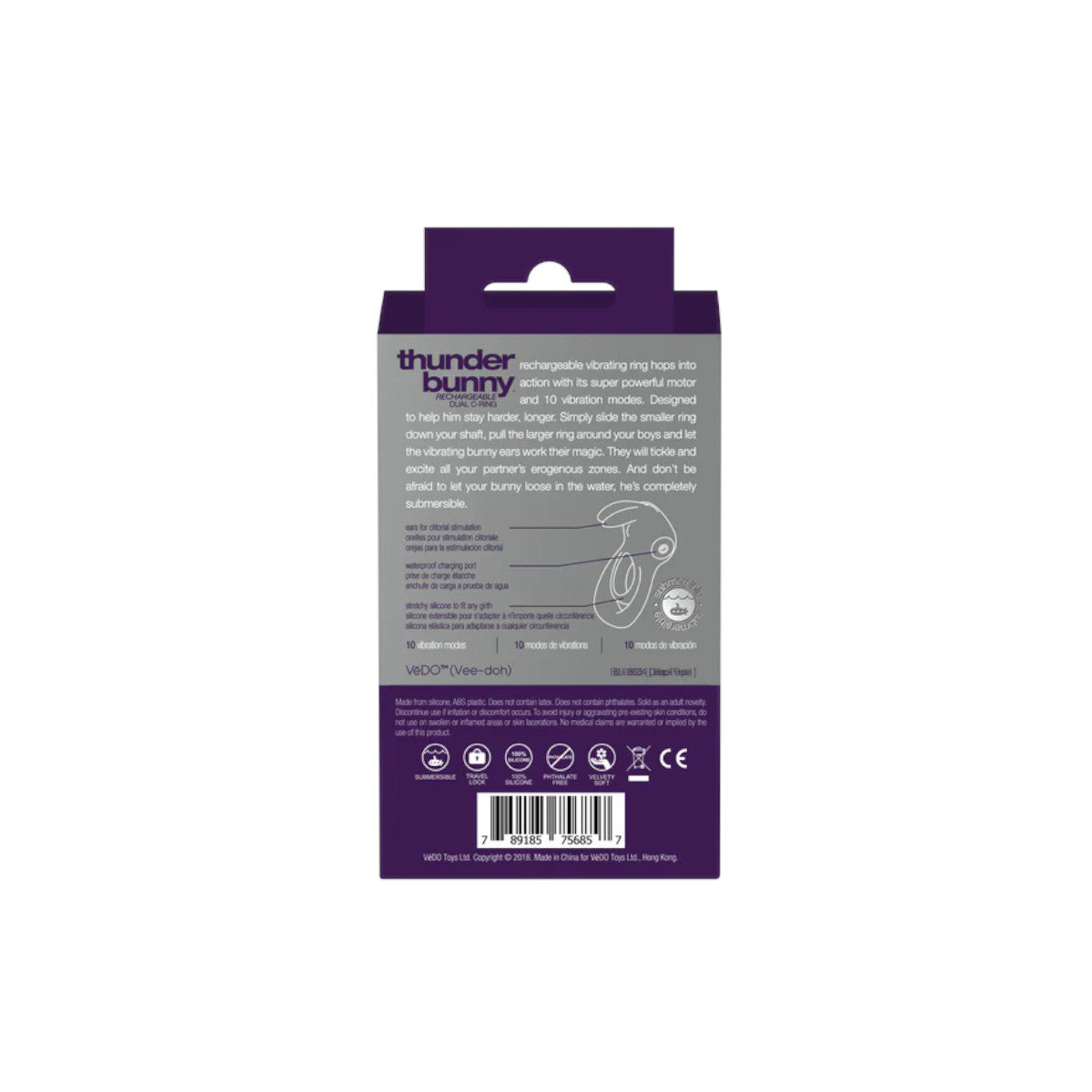 VēDO - Thunder Bunny Rechargeable Dual C-Ring - Boutique Séduction