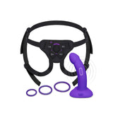 Ensemble Strap-On Dildo Vibrant Incurvé de 6,5po