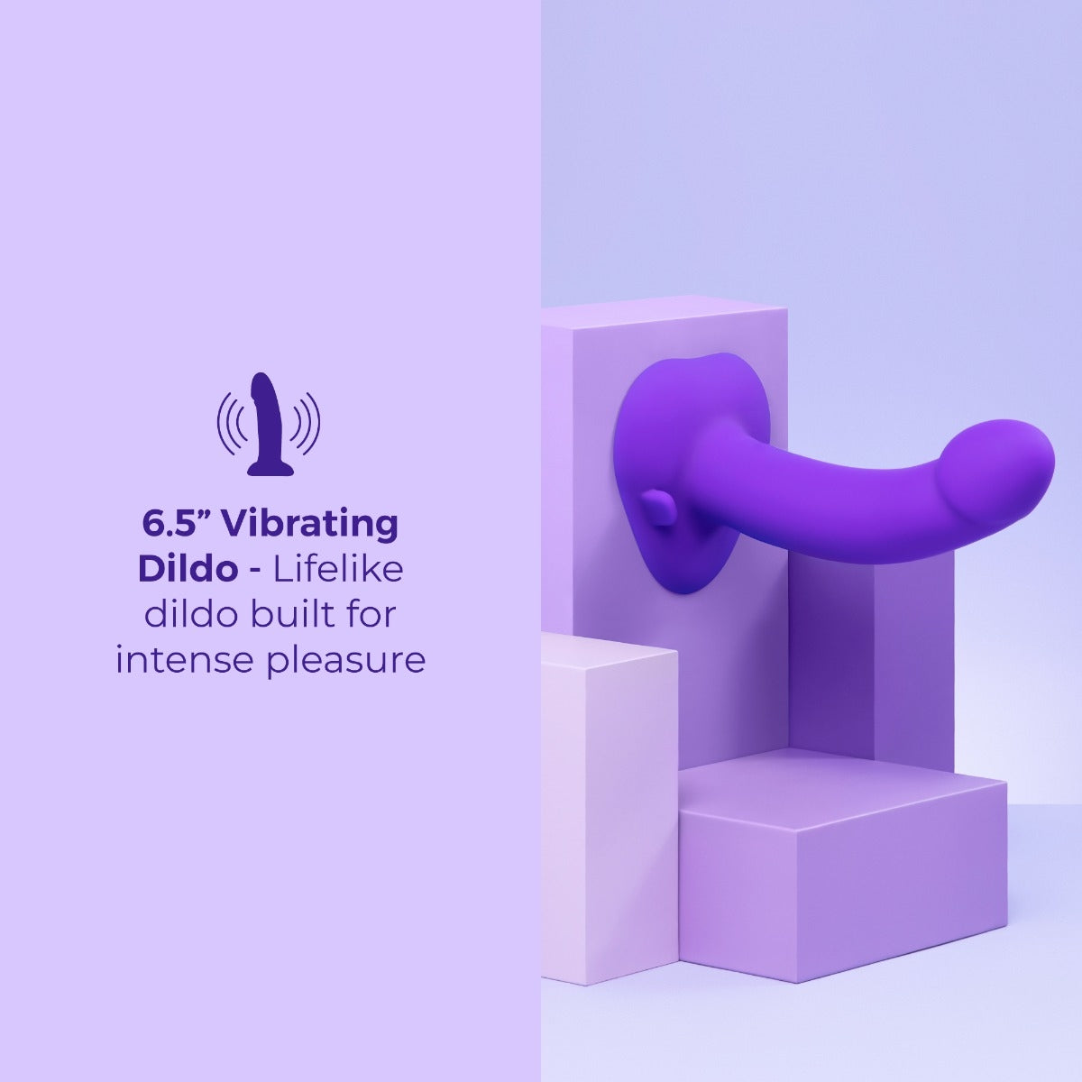 Ensemble Strap-On Dildo Vibrant Incurvé de 6,5po