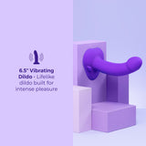 Ensemble Strap-On Dildo Vibrant Incurvé de 6,5po