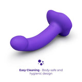 Ensemble Strap-On Dildo Vibrant Incurvé de 6,5po