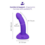 Ensemble Strap-On Dildo Vibrant Incurvé de 6,5po
