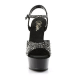 Pleaser Shoes - Peep Toe Sandal with Rhinestone 6" Heel - Boutique Séduction