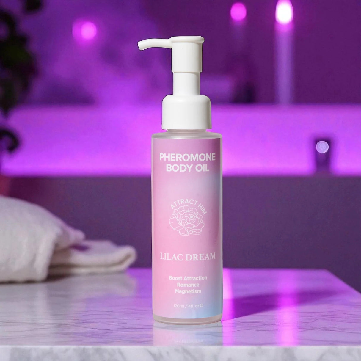 Huile Corporelle Lilac Dream aux Phéromones pour Attirer Lui