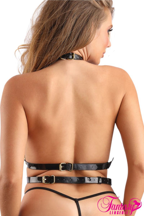 Fantasy Lingerie - Vegan Leather Harness Top - Boutique Séduction