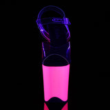 Sandal with Neon UV Reactive Platform 8" Heel Pleaser Shoes - Boutique Séduction