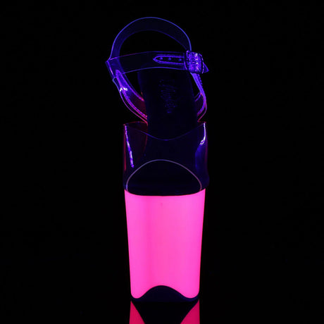 Sandal with Neon UV Reactive Platform 8" Heel Pleaser Shoes - Boutique Séduction