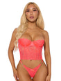 House Of Desire - Eden Embroidered Bustier & Tanga Set - Boutique Séduction