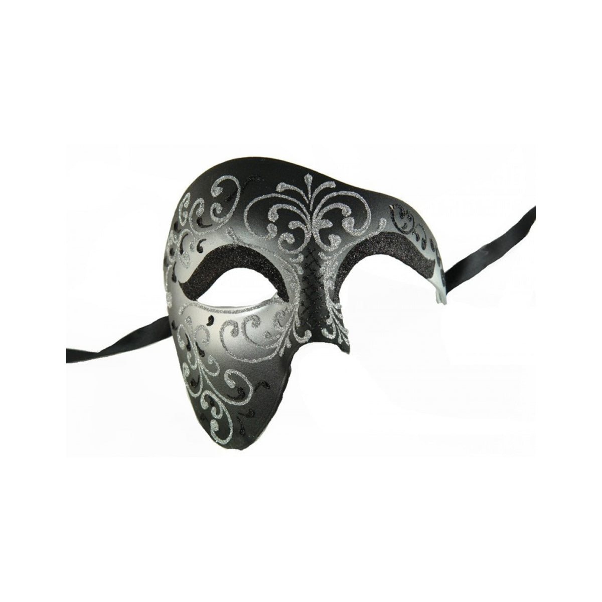 Silver Venetian Half Face Mask