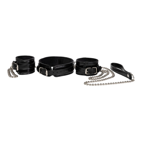 Miss Morgane Wrist to Collar Restraints Set | Pearlescent PU & Velvet