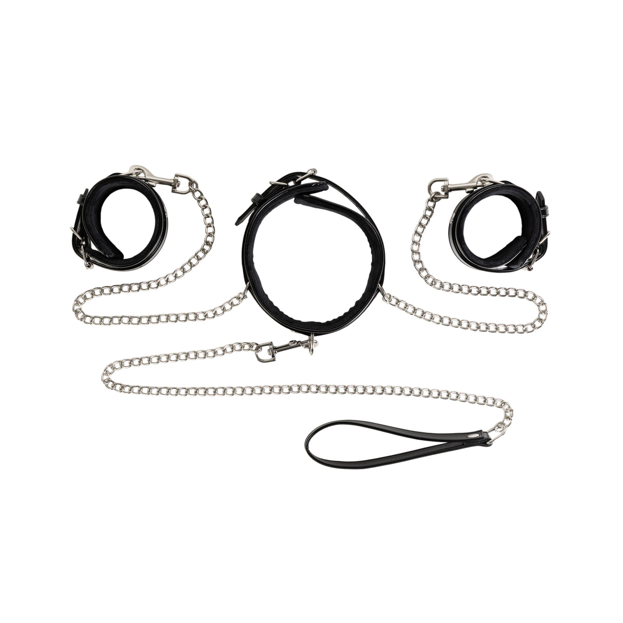 Miss Morgane Wrist to Collar Restraints Set | Pearlescent PU & Velvet