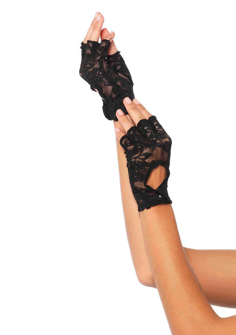 Leg Avenue - Lace Keyhole Fingerless Gloves - Boutique Séduction