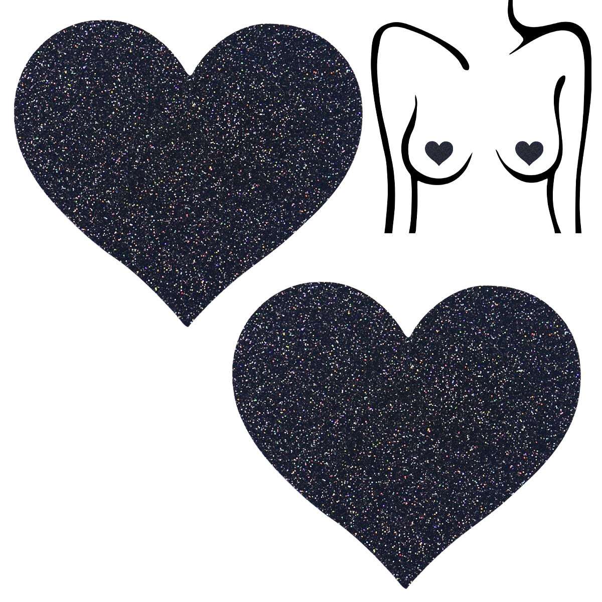 Glitter Heart Pasties Seduction - Boutique Séduction