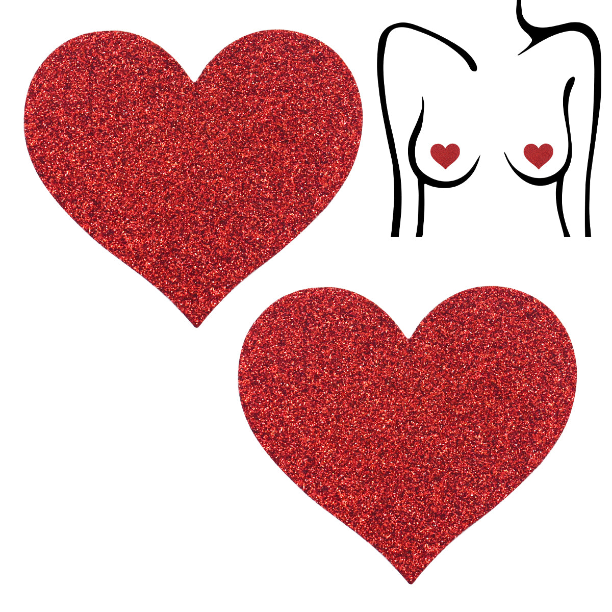 Glitter Heart Pasties Seduction - Boutique Séduction