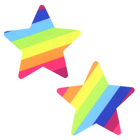 Rainbow Satin Star Pasties Seduction - Boutique Séduction