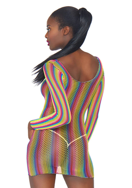 Leg Avenue - Not Sorry Rainbow Net Dress - Boutique Séduction