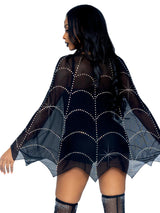 Leg Avenue - Spider Web Rhinestone Costume Poncho - Boutique Séduction