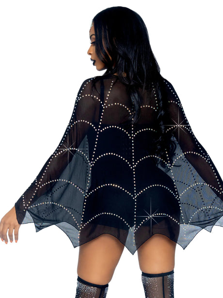 Leg Avenue - Spider Web Rhinestone Costume Poncho - Boutique Séduction