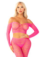 Leg Avenue - Wild Hearts Crop Top and Footless Tights - Boutique Séduction