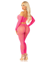 Leg Avenue - Wild Hearts Crop Top and Footless Tights - Boutique Séduction