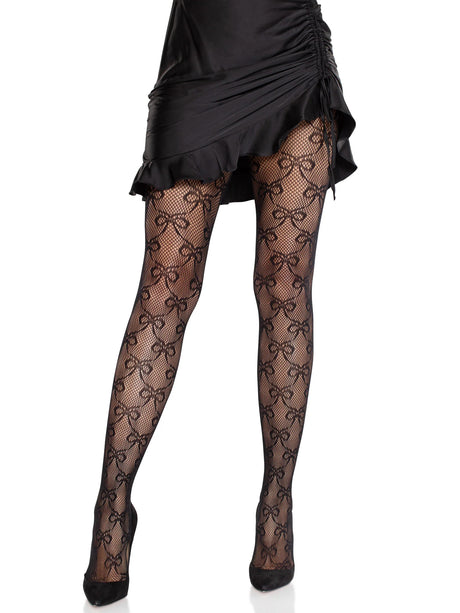 Leg Avenue - Bow Babe Net Tights - Boutique Séduction