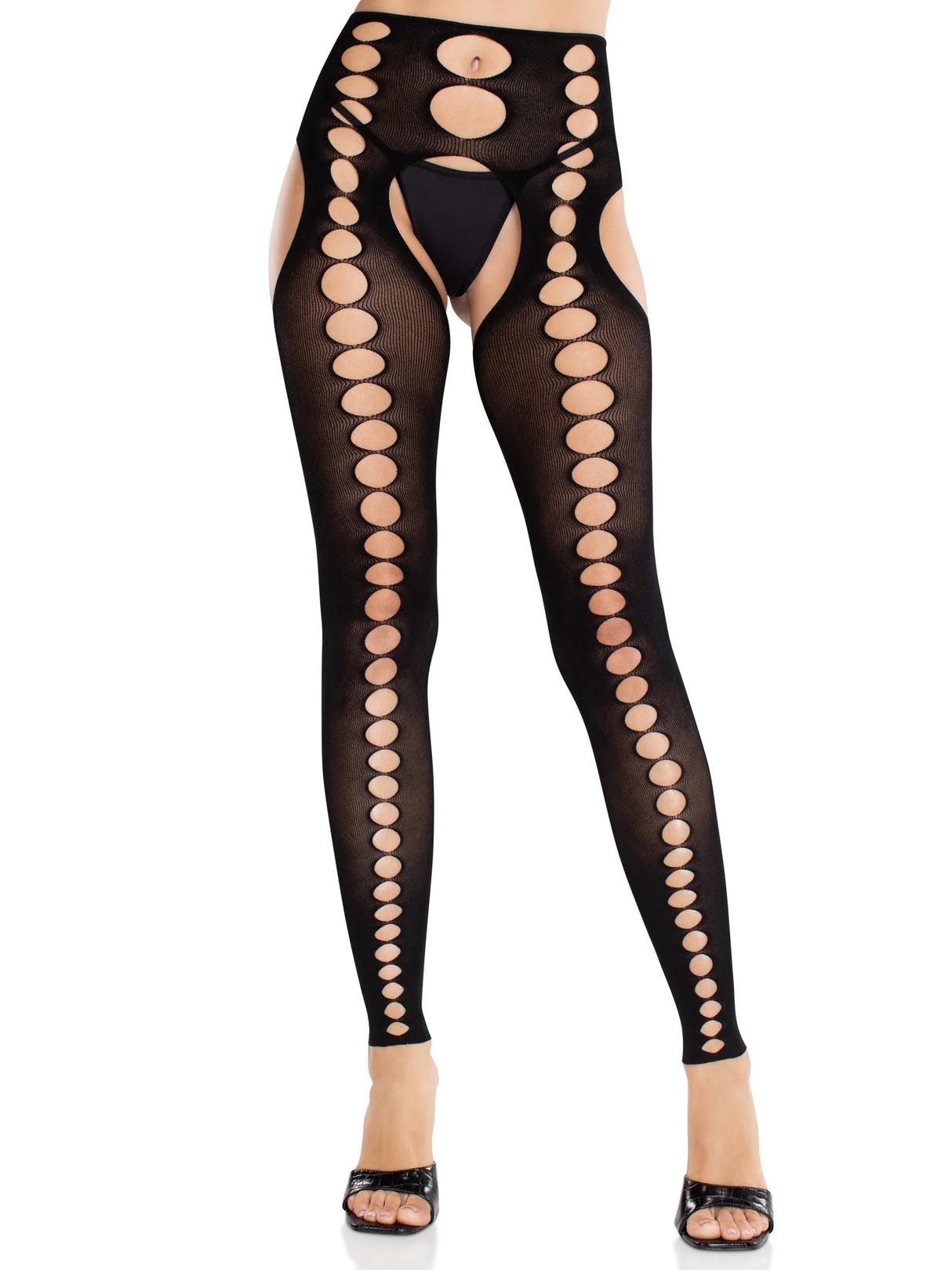 Leg Avenue - Bex Cut-Out Suspender Tights - Boutique Séduction