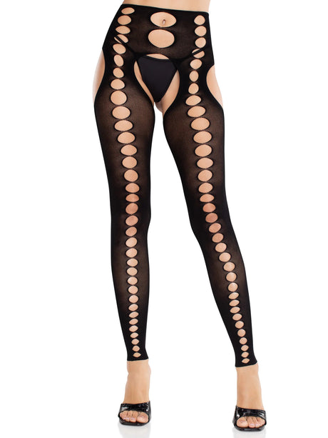 Leg Avenue - Bex Cut-Out Suspender Tights - Boutique Séduction