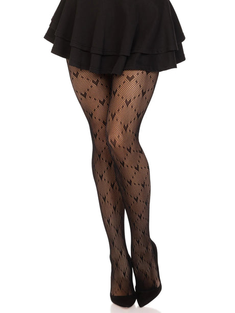 Leg Avenue - Valentina Heart Net Tights - Boutique Séduction