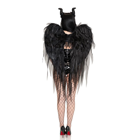 Dark Enchantress Chiffon Wings and Horn Headband