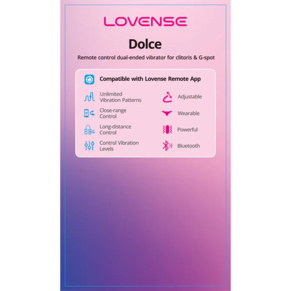 Lovense - Dolce Bluetooth Adjustable Dual Vibrator - Boutique Séduction
