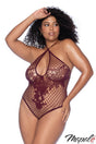 Mapalé - Fishnet Teddy with Floral Lace - Boutique Séduction