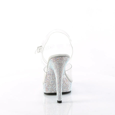 Pleaser Shoes - Rhinestones Ankle Strap Sandal 5" Heel - Boutique Séduction