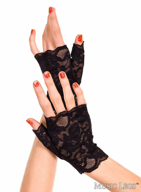 Music Legs - Lace Fingerless Mini Gloves - Boutique Séduction
