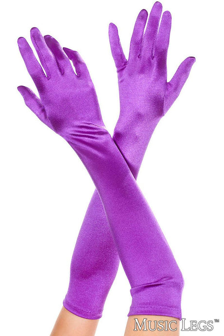 Extra Long Satin Gloves Music Legs - Boutique Séduction